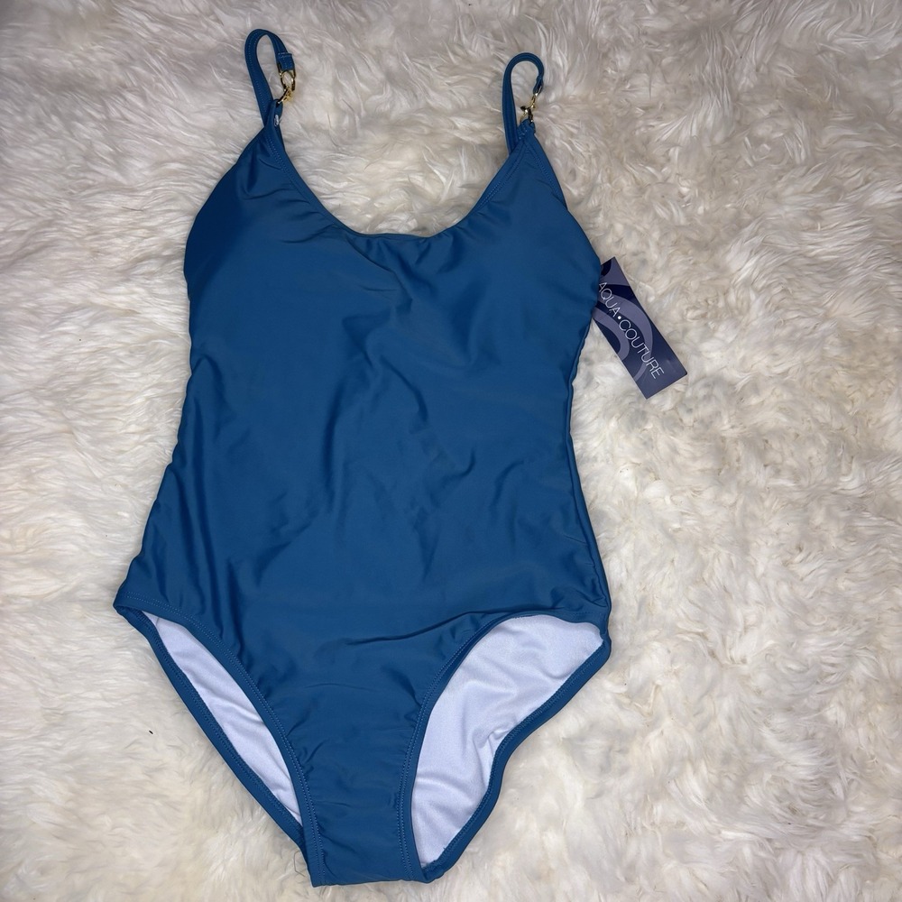 Teal Blue One Piece Swimsuit Size Medium - NEW with Tags